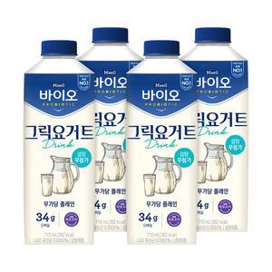 매일 바이오 그릭요거트 드링크 무가당 플레인 710ml 4개