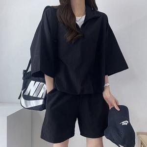 쉬미리 여자 반바지 추리닝 아노락 여름 반집업 여성반집업 반집업셋업 아노락티셔츠 세트