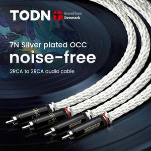 TODN 하이엔드 8AG 실버 도금 OCC 16 가닥 오디오 케이블, WBT RCA 플러그 HIFI TO