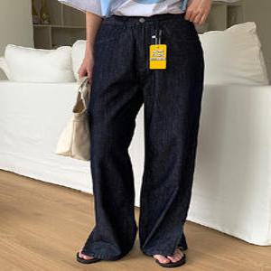 40757 진청 썸머 일자 와이드 데님 (one color) '논페이드'