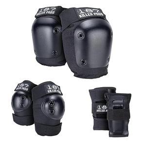 187 Killer Pads 스케이트보드 무릎 패드 팔꿈치 손목 가드 6팩 세트 531560