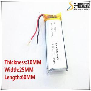 SD 3.7V 1800mAh 102560 리튬 폴리머 리튬-Mp3 MP4 MP5 GPS PSP 모바일 블루투스 용 Po 이온 충전식 배터리