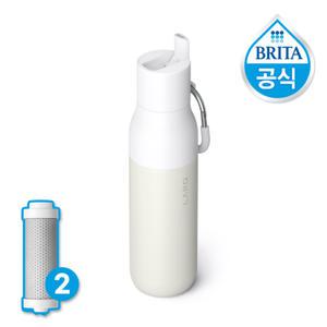브리타 라크 정수 필터 텀블러 화이트 500ml + 총 필터 2입