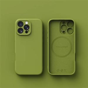 Magsafe 핑크 액체 실리콘 케이스 iPhone 16 Pro Max 15 Pro 14Pro Max 13 12 11 부드러운 부드러운 자기 커버 범퍼