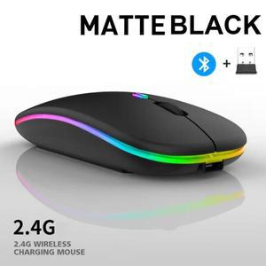 무선 블루투스 마우스 충전식 LED 5.2 및 USB 수신기 휴대용 노트북/데스크탑/태블릿용