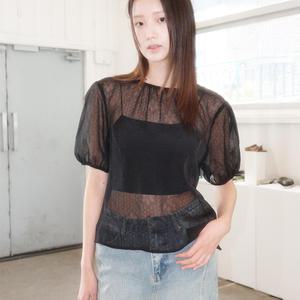 WOMAN 시스루 플라워 스카프 블라우스 [3COL] / WBE2L03528