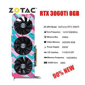 2024 중고 ZOTAC GeForce GPU 그래픽 카드, RTX 3060 Ti 8GD6 X-GNG GDDR6 256 비트 비디오 8GB