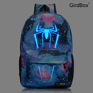 GirdBox 스파이더맨 마블 야광 책가방 학생 남학생용 캡틴아메리카 게임 액세서리