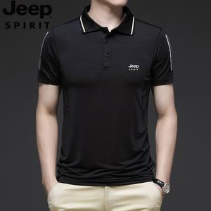 JEEP 남성 여름 반팔 캐주얼 아이스실크 퀵드라이 티셔츠