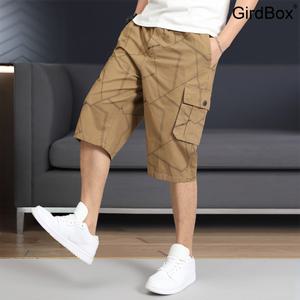 남성반바지 100% 순면 통기성 다포켓 스트라이프 여름 작업복 GirdBox 쿨링 편안한 카