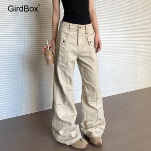 와이드 카고 팬츠 다포켓 GirdBox 아메리칸 빈티지 워싱 슬림핏 남여공용 캐주얼