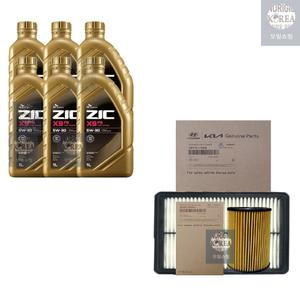 SK지크 카니발KA4 디젤 지크 X9 FS 5W30 6L 엔진오일+순정 필터 세트 2R-L1000