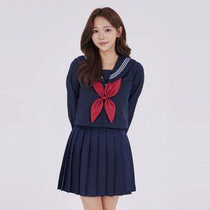 정품발송 교복몰 화이트 세줄라인 네이비 세라복 세트긴팔 266481