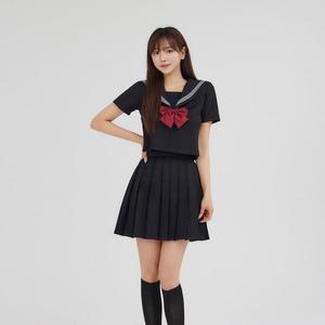 [JHORS668_51]교복몰 세라복 화이트 블랙 세트 (반팔)
