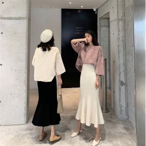 여자 플레어 롱스커트 롱치마 골지롱치마 밴딩스커트