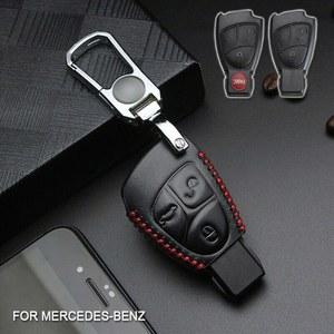 차키케이스 가죽 원격 자동차 키 포브 케이스 커버 홀더 쉘 메르세데스 벤츠 C B E R 클래스 GL CLS CLK SLK W203 W211 W204 3 버튼 체인