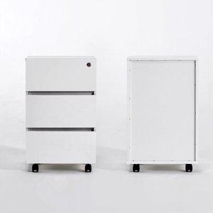 HM1915  책상 보조 3단 서랍장 (잠금장치) 열쇠2개포함
