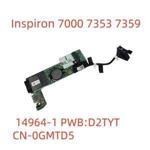 DELL Inspiron 7000 7353 노트북용 USB SD 카드 리더 보드, COTTONWOOL MLK IO 14964-1 PWB:D2TYT CN-0GMTD