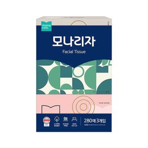 모나리자 280매x3입 1팩 각티슈 화장지 휴지 소피앤컴피