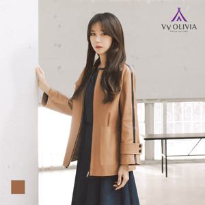 [비비올리비아] 배색 양가죽 자켓_VVBJN3S1371