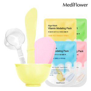 [메디플라워]팩도구 4종 세트+일회용 모델링팩 28g