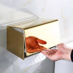 블랙 점보롤전용용기 방수 올크롬 화장지 스테인레스 스틸 욕실 16cm 점보롤 골드 접착