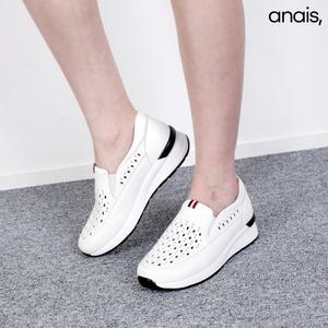 소가죽 펀칭 통굽 슬립온 4cm_24SS185