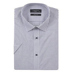 [란체티](김해점)잔 체크 순면 반팔 슬림셔츠  LWM5506NA02
