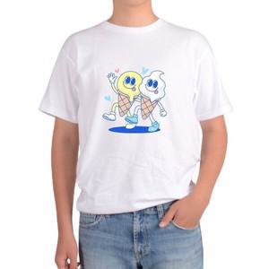 [하프클럽/]반팔티 아이스크림 친구 콘 커플 FRIEND COUPLE