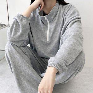 여자 트레이닝복 세트 그레이 학생 10대 20대 mt (WFFQ9RX)