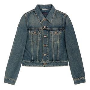 라프리마 [SAINT LAURENT]  빈티지 워싱 크롭 데님 자켓 695196-YC868-4255