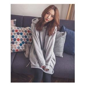 무지 기모 여성 후드 티셔츠 루즈핏 심플