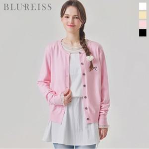[블루레이스] 리본자수라운드넥니트가디건_B5S1KC4501