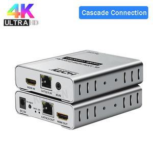 호환 4K 120M HDMI 익스텐더 Cat5e/6 RJ45 이더넷 케이블  캐스케이드 연결 분배기 확장 비디오  전송