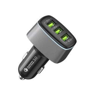 홈플래닛 퀄컴 공식 QC3.0 차량용 시거잭 고속충전기 메탈실버 FP6601Q-3(3포트 54W)