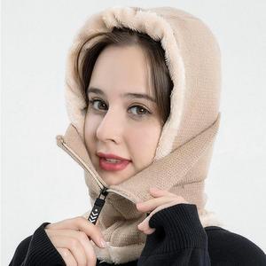 목토시 넥워머 플러피 모자 방한 니트넥워머 집업