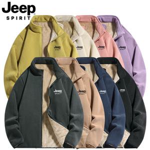 지프 JEEP SPIRIT 남녀공용 기모 겉감 플리스 안감 자켓 후리스 재킷 점퍼 루즈핏 뽀글이 집업 M~5XL JP2208