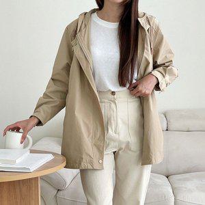 [옷자락]여자 가을야상 아우터 후드집업 박시핏 하프 점퍼_P369462424