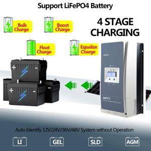 EPEVER Tr에이서AN 자동 태양광 충전 컨트롤러 MPPT 50A 60A 80A 100A 12V 24V 36V 48V 최대 PV 150V 200V