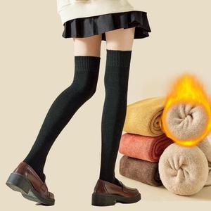 여성용 도톰유행한 골지 니삭스 무릎양말 골프 스타킹
