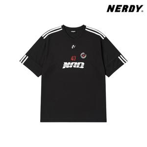 널디 스포티 저지 반팔 티셔츠 FM1PNEU24ST1201-BLACK