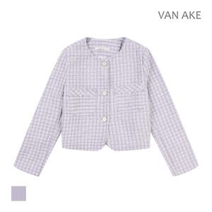 [반에이크] 라운드넥 패턴 트위드자켓_VB35JKQ302Z