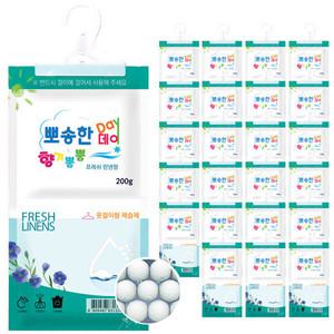 뽀송한데이 향기뿜뿜 옷걸이 제습제 린넨향 200g x24개 (제조일자 2022년 6월)