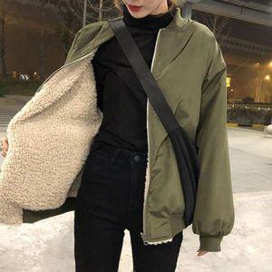 [하프클럽/]여성 뽀글이 데일리 양면 시보리 항공 점퍼
