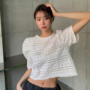 [하프클럽/찜]루즈핏 동글이 레이스 벨소매 티셔츠
