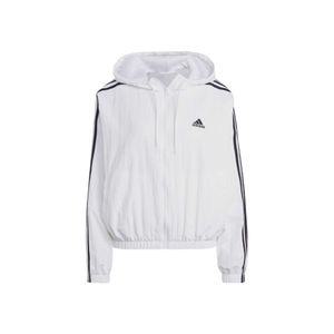 [정품아닐시3배보상] W 아디다스 에센셜 삼선 우븐 윈드브레이커 자켓 화이트 - US 사이즈 W Adidas Essent