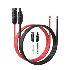 ELFCULB 태양 전지판 연장 케이블-1쌍 10AWG 6FT 케이블 블랙앤레드(수/수 커넥터 포함) PV 와이어(추가
