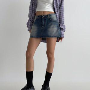 아트박스/신상오픈런 워싱진 빈티지 논스판 숏스커트 청치마