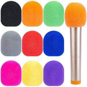 GorgeCraft 10색 20PCS 마이크 앞유리 폼 커버 미끄럼 방지 스펀지 슬리브 무대 액세서리 노래방 DJ(혼합 색상)용 두꺼운 핸드헬드