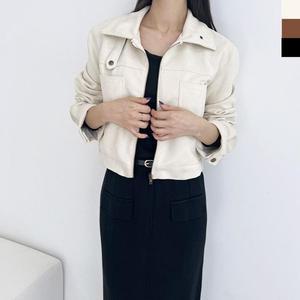 [BZJL1CJI_4B]REN 3446 스웨이드 라이더 크롭 자켓